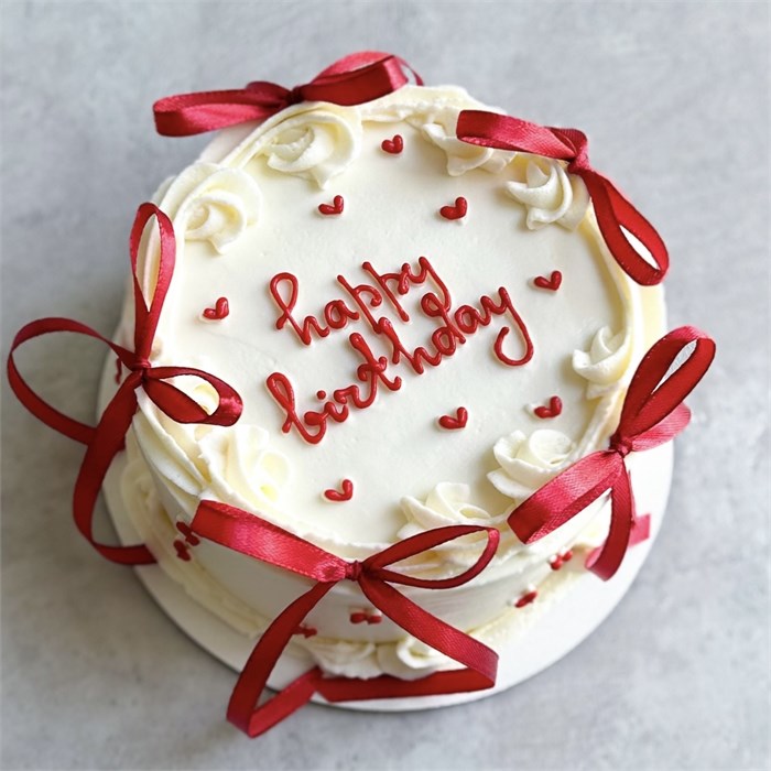 Бенто торт XL с красными бантиками 1793