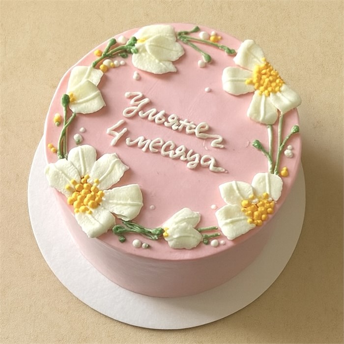 Бенто торт XL с кремовыми цветами 1853