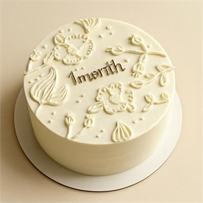 Бенто торт XL белый с цветами 1762