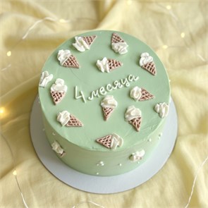 Бенто торт XL с рисунками мороженого 1655