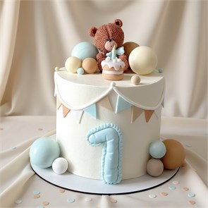 Детский торт «Мишка с тортиком» 1804