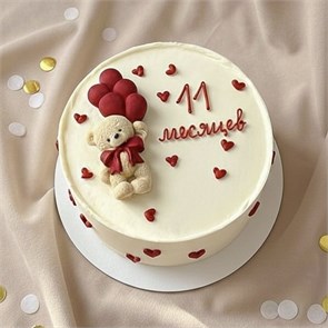 Бенто торт с фигуркой мишки и шариками 1888