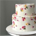 Торт двухъярусный с росписью цветами (от 20 порций) 1787